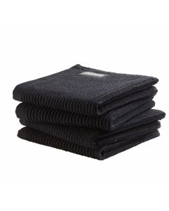 DDDDD vaatdoek 30 x 30 Uni Zwart  per 4 stuks