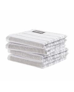 DDDDD vaatdoek 30 x 30 Gestreept licht grijs  per 4 stuks 
