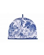 Delfts blauw patroon theemuts, Willow toile Ulster weavers