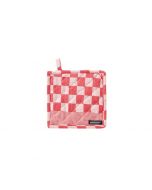 Pompdoek geruite pannenlap in de kleur rood  barbeque DDDDD 2 stuks 
