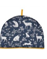 Bos dieren theemuts in de kleur blauw ,  Forest friends Ulster weavers